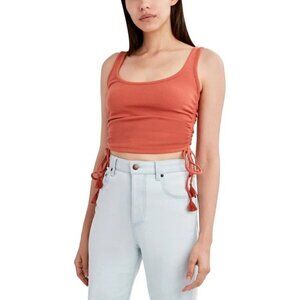 NWT BCBGENERATION Ribbed Knit Cropped Tank Top with Drawstring Side Size M and L